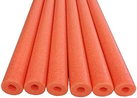 Oodles of Noodles Foam Pool Swim Noodles with Connector, 6-Pack, 52-Inch, Orange, Bulk Pack
