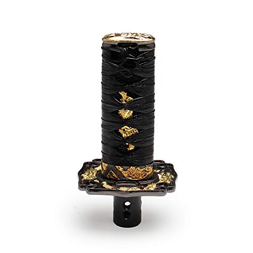 Wenjtp Katana Automatic Shift Knob For Lock/Button Automatic Transmission,Individuality Samurai Sword Gear Shifter Black + Black（10Cm） #TOP1