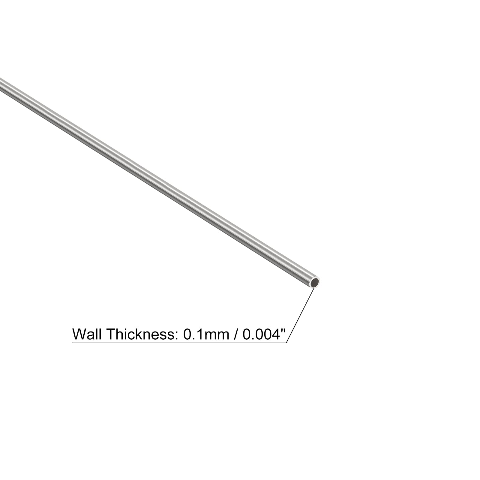QUARKZMAN 304 Rura kapilarna ze stali nierdzewnej, OD 1mm x 0,1mm gruba ściana 250mm długość metalowa rurka do maszyn przemysłowych, 3 szt