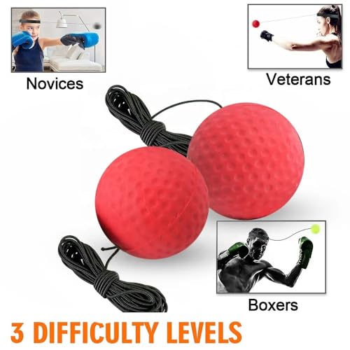 Boxing Reflex Ball Headband Punching Ball Eye Coordination Training Boxing Equipment for Training for Home Gym Boxing Speed Ball (Black) 6 41kEmYmUiiL