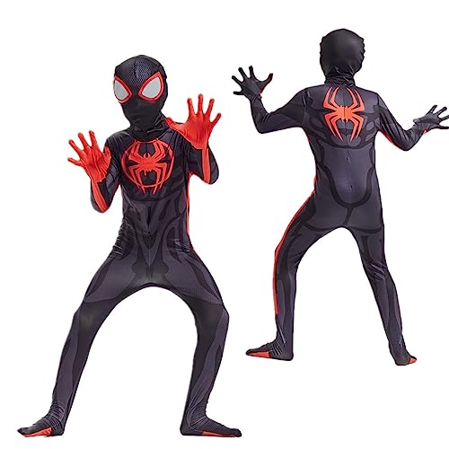 Barn Vuxna Superhjälte Spider Cosplay Bodysuit New Miles Morales Rollspel Jumpsuit Dräkt Spider-Verse Outfit Halloween Scenfest Onesies,Tights-120