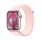 Apple Watch Series 9 [GPS + Cellular 45mm] Smartwatch with Pink Aluminum Case with Pink Sport Loop. Fitness Tracker, Blood Oxygen & ECG Apps, Always-On Retina Display, Carbon Neutral