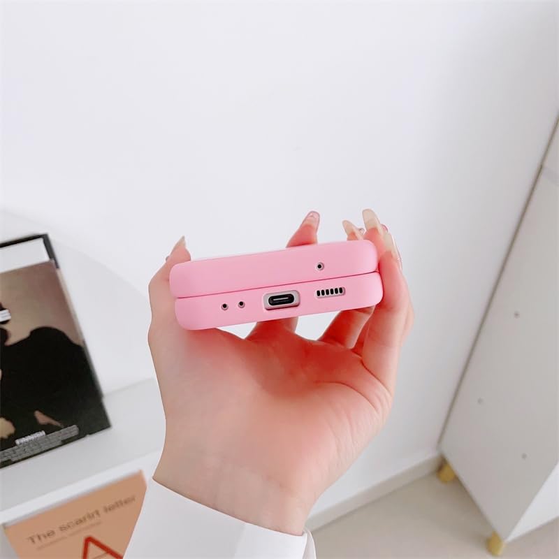 Image of MIDOS Back Cover Compatible with Samsung Z Flip 3 Silicone Case Full Protection Shock Proof Case for Samsung Galaxy Z Flip 3 (Pink)