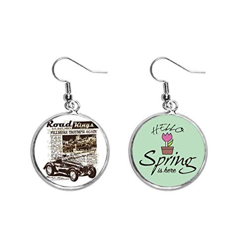 Pendientes de primavera de coches clásicos el colgante decorativo ideal para regalar