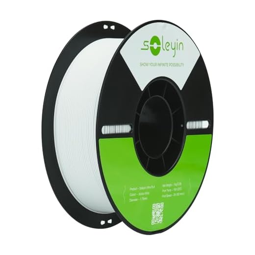 SOLEYIN Filamento PLA 1,75 mm per Stampanti 3D, Filamento Ultra PLA Veloce, 1 kg (2,2 libbre), Precisione Dimensionale +/- 0,02 mm, Alta Velocità 30-300 mm/s(Matte-Bianco)