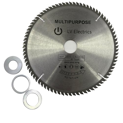 Hunricho Hartlegierungssägeblatt210x2.4x30mmfürHolzbearbeitung/Kunststoffschneiden, geeignet für Kreissägen/Tischsägen (210x2.4x30mm)