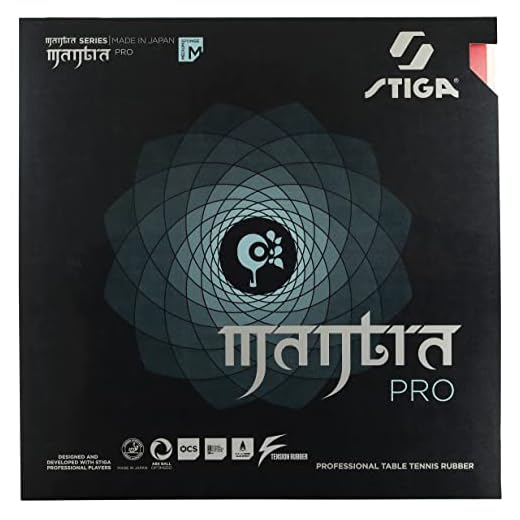STIGA Mantra Pro Table Tennis Rubber | Professional Table Tennis Sheet for Maximum Full Stroke Control & Speed - Made in Japan - M - Black