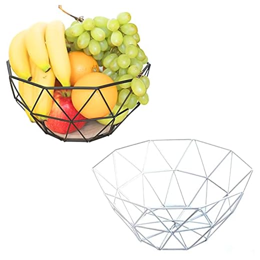 2 Piezas Almacenamiento de Fruta Exquisita Dorada, Negro Decorativo Frutero de Metal, Cesta de Frutero de Mostrador, Diseño de Alambre de Acero Inoxidable de Estilo Moderno, para Pan, Fruta, Verduras