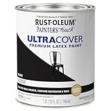 Rust-Oleum 1979502 Painter's Touch Latex Paint, Quart, Gloss Black, 1 Quart