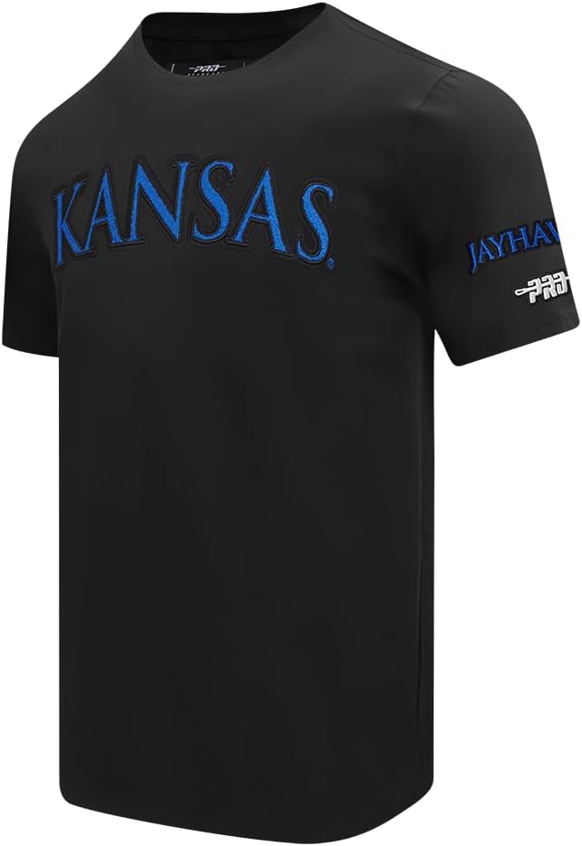 Pro Standard Mens University of Kansas Classic Chenille Short Sleeve Tee Black L - Image 3