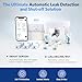 CUSTOS DIY Automatic Water Shut Off Valve Control, LoRa Water Leak Detection Device Kit with 3 WiFi Water Leak Sensor, WiFi Water Shutoff Valve with Battery Backup