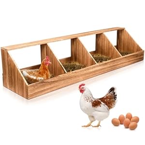 Chicken Nesting Boxes, Chicken Laying Boxes Coop Accessories Roosting Laying with Liners Large Bedding for Hens Birds Duck Coop Poultry Habitat Supplies(4 Compartment)
