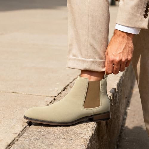 Image of Cestfini Chelsea Boots Men Classic Elastic Dress Boots Casual Men's Chelsea Ankle Boots