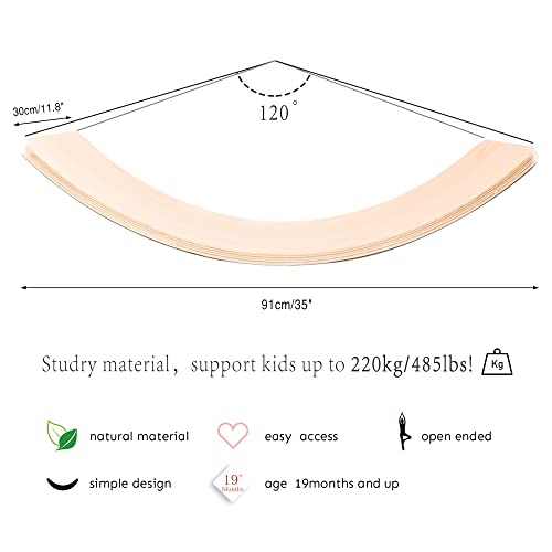 Little Dove BOARD-002 Wooden Balance Board Wobble Board Preschool Toys Early Learning Kid Yoga Curvy Board thumb #5