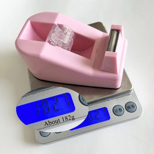 Desktop Tape Dispenser Heavy Duty Desk Accessories Floral Office Tape Dispensers, Weighted Non-Skid Base, Macaron Purple