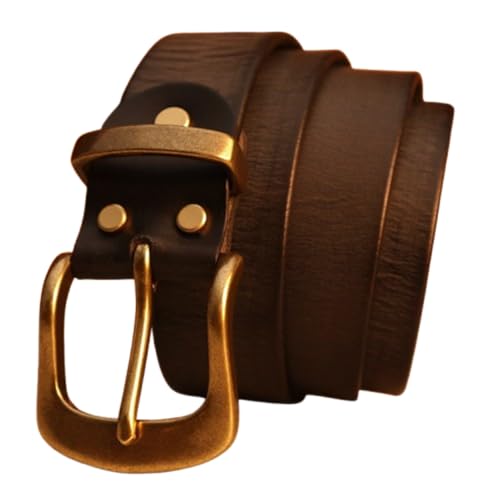 Ceinture de travail en cuir pleine fleur, boucle en laiton massif noir durable