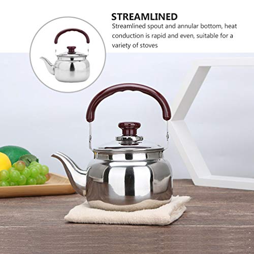 Sewroro 1 x Stove Top Whistling Tea Kettle Stainless Steel Teakettle Teapot Camping Whistling Kettle Cooking Teapot for Camping Picnic Outdoor (0.75 L) - Image 8