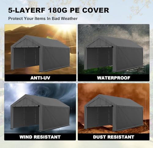 Tangjeamer ZP-CZ-001 Carport, 10X20Ft Heavy Duty Portable Garage thumb #4