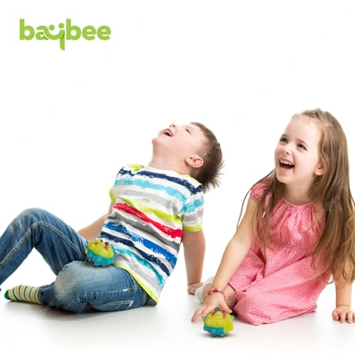 Image of Baybee Pop It Light-Up Fidget Ball Toys for Kids & Adults | Sensory Stress Relief Balls | Silicone Push Pop It Toy for Anxiety & Focus | Durable Squeeze Toy for Kids 3+ Years - Pack of 3