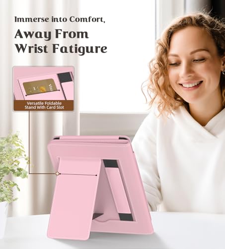Image of MoKo Case Fits All-New 6 inch E-Reader(11th Generation, 2024 /2022)(10 /8th Gen,2019 /2016),Ultra Lightweight PU Shell Cover with Auto Wake /Sleep for Ebook 2024,Not for Kobo Aura 2 /Remarkable, Pink