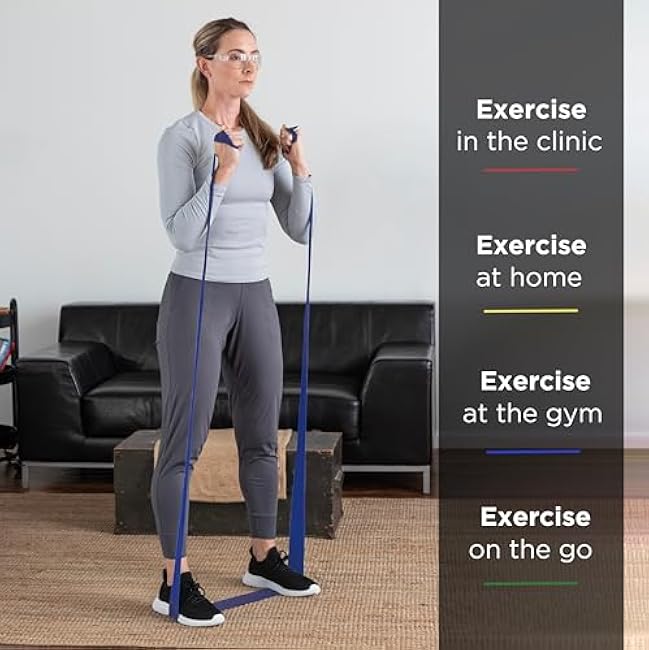 THERABAND Professional Latex Resistance Bands For Rehabilitation, Portable Fitness and Workout, Home Exercise, 5 Foot, Blue, Extra Heavy, Level 5, Individual Package