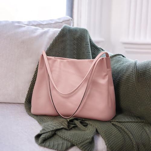 Image of Kattee Leather Tote Bags for Women, Casual Shoulder Hobo Purses and Handbags, Top Magnetic Snap Closure