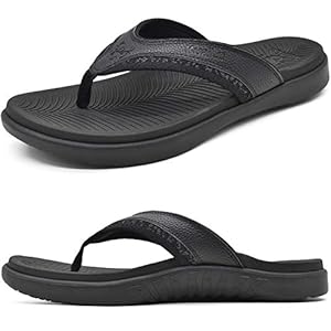 KuaiLu Mens Sport Flip Flops Comfort Orthotic Thong Sandals with Plantar Fasciitis Arch Support Outdoor Summer Beach Size 7~15