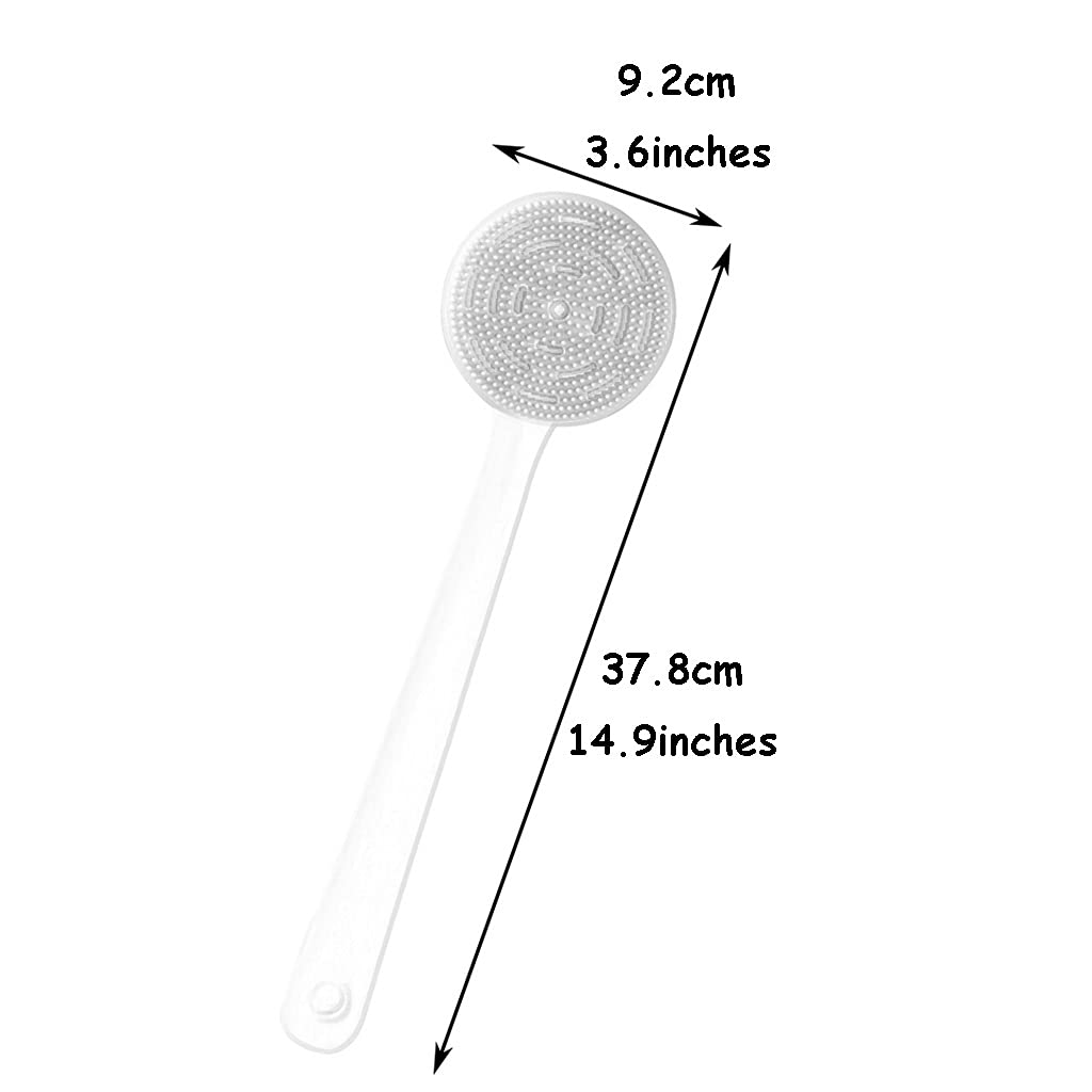 Cepillo para Fregar el Cuerpo Cepillo para la Parte Posterior del Cepillo de Grado alimenticio 3D, la Esponja es fácil de espumar el Cepillo para el Cuerpo, Mango Antideslizante de PP (Color