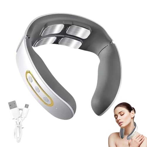 Dispositivo de Masaje de Cuello 3D, Solución 11 en 1 para el Cuello, Aparato Eléctrico de Masaje de Cuello, 6 Modos y 9 Niveles, Diseño Ergonómico en Forma de U, Pulsos Eléctricos Contra el Dolor y la