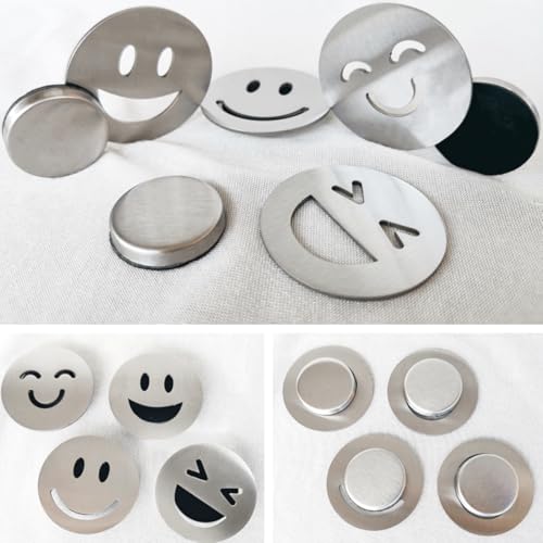 Augesak 8 pezzi fermacavovaglia per esterni, tenda, pesi, esterni, magnete, tovaglia Smiley per esterni, in acciaio inox, per tende da doccia, lavagna, frigorifero