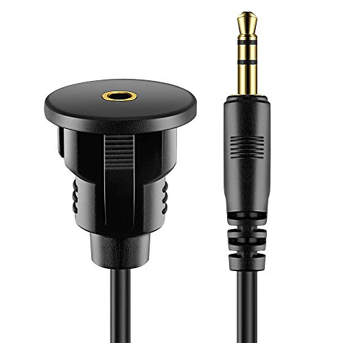 Icespring 3.5Mm Male To 3.5Mm Female Car Truck Dashboard Flush Mount 3.5Mm 1/8" Aux Audio Jack Extension Cable With Mounting Panel For Car Boat And Motorcycle (6 Feet) #TOP3