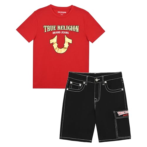 Image of True Religion Boys Short Sets for Kids | Boys Jean Shorts and Tee Shirt Clothing Set