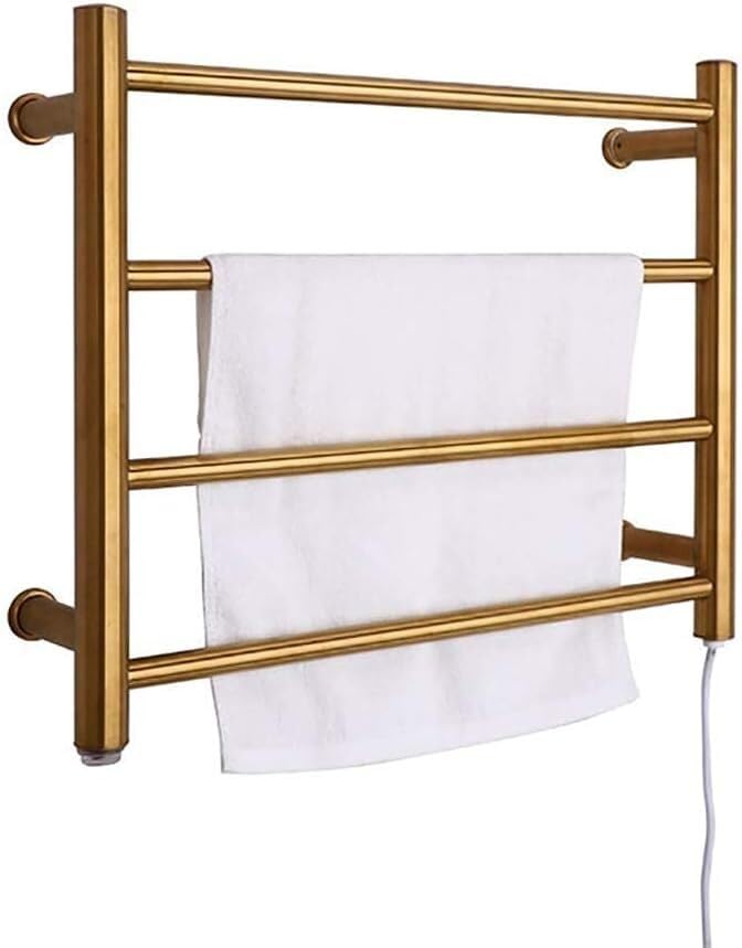 Chauffe-serviettes mural salle de bain 4 supports de séchage horizontaux câblés
