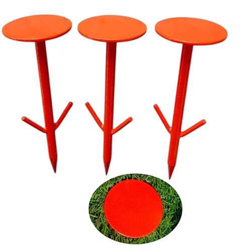 Set of 6 Orange Arrow Type Survey Stakes Survey Markers Property Ground Stakes