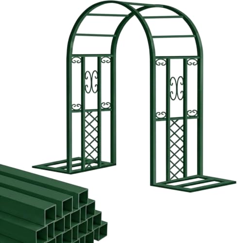 Arco de jardín de metal con base estable y enrejado de alta resistencia 2