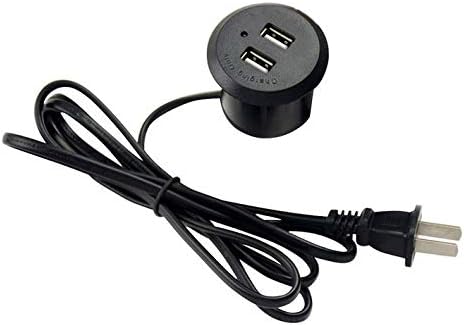 Desktop Mini Additional Extension Power Hub Grommet Tap Recessed in-Desk for Office Computer Desk Table Sofa Furniture with 6 FT Power Cord (Pop Up)