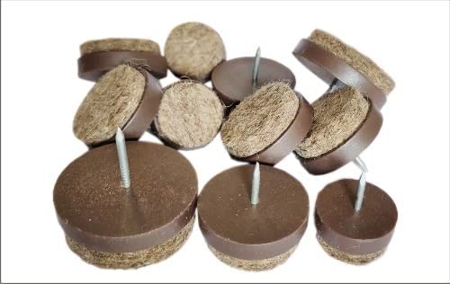 BRUK Round Furniture Felt Pads with Nail for Hard Surfaces - Non-Scratch Heavy Duty Furniture Leg Guards, Felt Pads Non Skid Floor Protectors Sticker for Chair, Table,Stool (Brown, Pack of 24p) (31mm) (B0BSTGSLKQ) Amazon Price History, Amazon Price Tracker