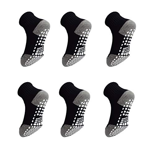 La Dearchuu Baby Socken Anti Rutsch Kinder Rutschfeste Stoppersocken 5 Paar Baby Jungen Mädchen Sportsocken Antirutschsocken Sport Knöchel Söckchen 4-7 Jahre, Schwarz Cover