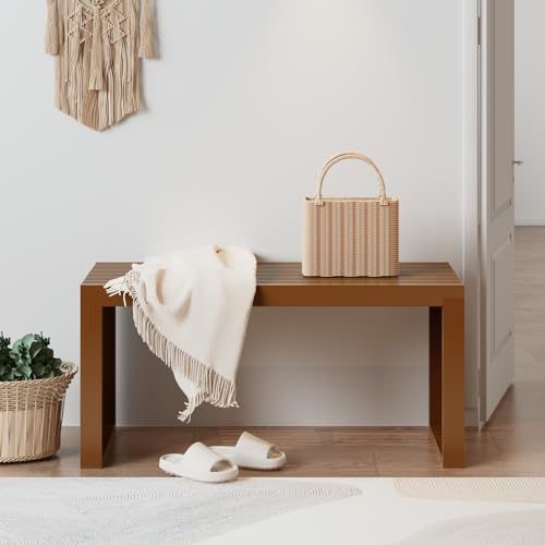 Image of APRTAT Bamboo Dining Bench 35-Inch Indoor Wood Shoe Rack Bench for Entryway