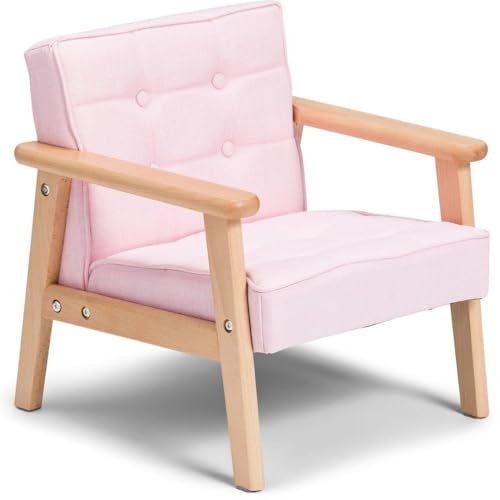 HeartTrend 子供部屋 木製 ベビー 幼稚園 かわいい 読書コーナー 写真 小さなソファ ベビースツール トレーニングクラスシート ミニソファーシートソファー 1/2人掛け ファブリック 肘掛け付き 天然木脚 一人暮らし シンプル 北欧 ナチュラル