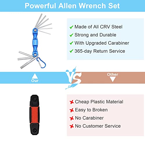 Elayce Allen Wrench Set, 2 Pack Aluminum Hex Key Set Metric & Standard Sae - Allen Key Set Made Of Aluminum Alloy For Hex Head Socket Screw, Tool For Men Women Husband (Alloy Aluminum) #TOP1