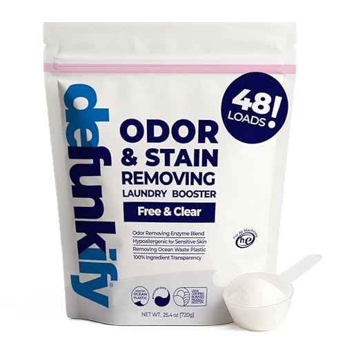 Enzyme Laundry Booster Additive, Unscented. 48 Load Laundry Sanitizer Detergent, Color Safe Fabric Active Enzyme Washing Soda Detergent Cleaner. Powdered Stain Treater & Odor Remover Booster Treatment