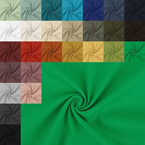 Canvas stabiler Stoff Meterware - reißfester Taschenstoff - schwerer Baumwollstoff - Baumwolle Uni - Trachtenstoff - Panama - 50 x 150 cm, Farbe: 025 grün