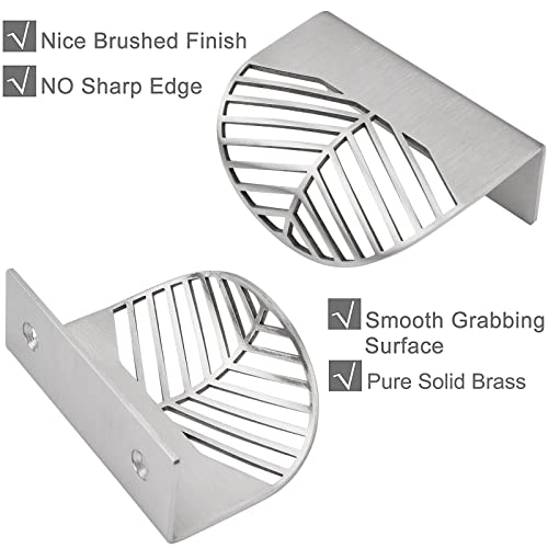 MOROBOR Stainless Steel Finger Edge Pull, 2pcs Leaf Shaped Cabinet Handles - Image 3