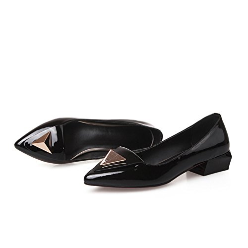 Chaussures plates en cuir pour femme avec bout pointu rouge élégant taille 38