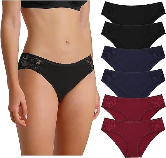 louryn koulyn Womens Cotton Bikini Panties Soft Stretch Ladies Panty Low Waist Multipack Cheeky Underwear S-3XL-picture-10