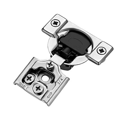 Image of Ravinte 2 Pack 1 Pairs 3 /4 inch Overlay Soft Close Hinges for Kitchen Cabinet Hinges Satin Nickel Hidden Hinges Stainless Steel Concealed Hinge self Closing