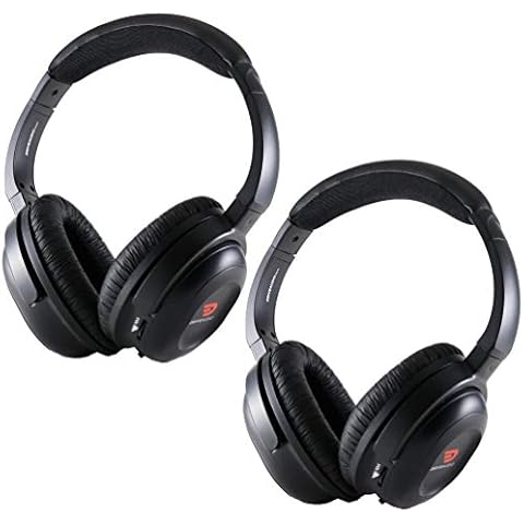 DRIVE AUDIO Compatible with uConnect VES Dodge Grand Caravan & Chrysler Town & Country & Jeep Headphones (2 Pack) OEM Car Headsets 2006 2007 2012 2014 2015 2016 2017 2018 2019 2020 2021 2022 Cover