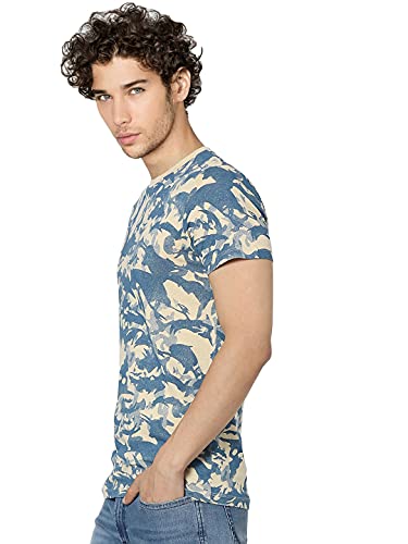 Image of Jack & Jones Men's Cotton Printed Slim Fit Crew Neck T-Shirt