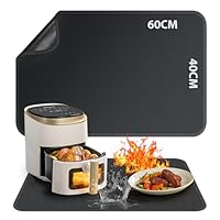 Hitzebeständige Unterlage, 40x60cm Hitzeschutzmatte, Glasfasersilikon-Feuerschutzmatte für Küchenarbeitsplatten, Feuerfeste Matte für Luftfritteuse, Kaffeemaschine, Rutschfest und Wasserdicht